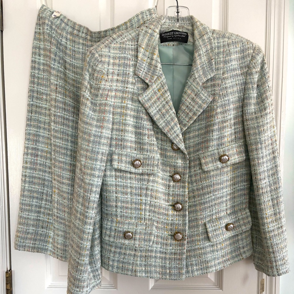 NWT NEIMAN MARCUS EXCLUSIVE 
HERBERT GROSSMAN TWEED SKIRT SET